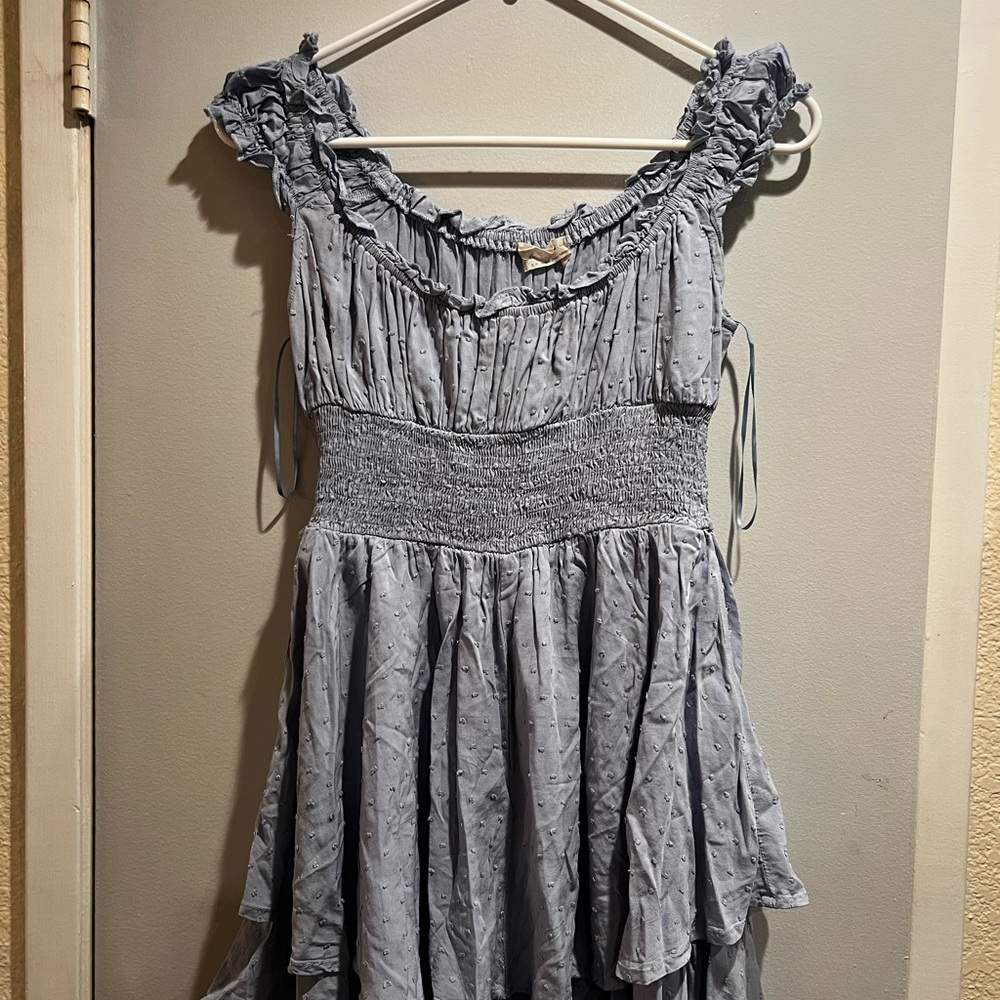 Urban Outfitters Blue Ruffled Dress